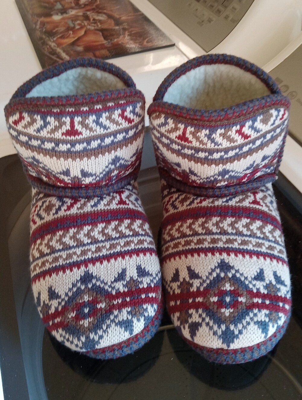 Muk Luks Multicolor Knit Slipper Boots